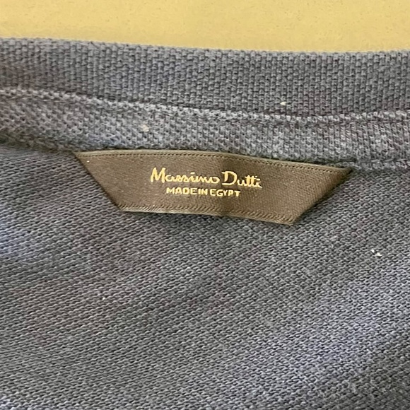 Share Massimo Dutti Designer Men’s Streetwear T-shirt Size Large Blue And Tan - Picture 3 of 8